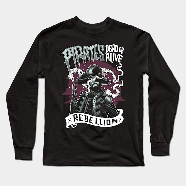 Pirates Long Sleeve T-Shirt by Dark Planet Tees